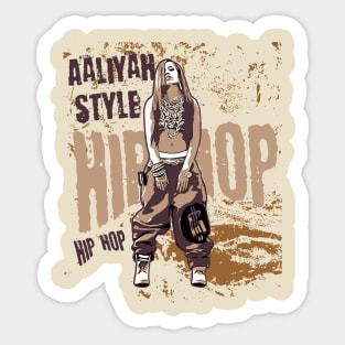 Aaliyah style 90s,brown vintage Sticker